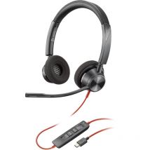 POLY Cuffie stereo Blackwire 3320 con connettore USB-C, certificate per Microsoft Teams + adattatore USB-C/A