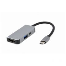 Gembird A-CM-COMBO3-02 replicatore di porte e docking station per laptop Cablato USB 3.2 Gen 1 (3.1 Gen 1) Type-C Argento