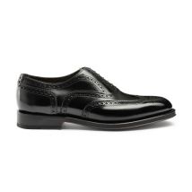 Santoni Richelieu Brogue En Cuir Patiné Noir Pour Homme, Taille: 43.5