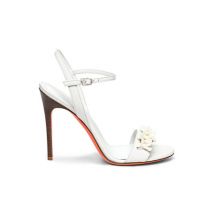 Santoni Sandale À Talon Haut En Cuir Blanc Et Coraux Pour Femme, Taille: 37