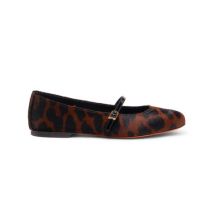 Santoni Ballerine En Cuir Poulain Motif Animalier Pour Femme Marron, Taille: 39.5