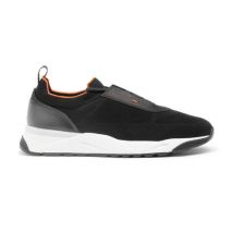 Santoni Sneaker En Tissu Stretch Noir Pour Homme, Taille: 43.5