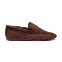 Santoni Dunkelbraune Slipper Für Herren Aus Wildleder Mit Pelz, Größe: 48