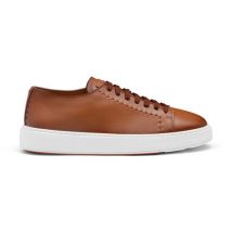 Santoni Sneaker En Cuir Marron Clair Pour Homme, Taille: 47.5
