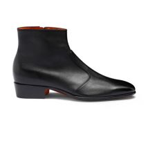 Santoni Men's Black Leather Ankle Boot, Size: 11.5