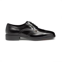 Santoni Men's Black Leather Easy Brogue Lace-up, Size: 5.5