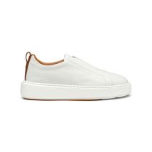 Santoni Sneaker À Enfiler En Cuir Foulonné Blanc Pour Femme, Taille: 41