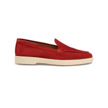 Santoni Mocassin En Daim Rouge Pour Femme, Taille: 38