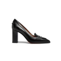 Santoni Escarpin À Talon Haut En Cuir Noir Pour Femme, Taille: 40.5