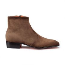 Santoni Bottine En Daim Marron Pour Homme, Taille: 43