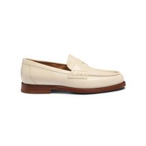 Santoni Mocassin Penny En Cuir Blanc Pour Femme, Taille: 38.5
