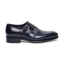 Santoni Blaue Doppelschnalle Für Herren Aus Leder In Antik-optik, Größe: 43.5