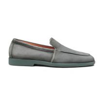 Santoni Mocassino Da Uomo In Suede Verde Grigio, Taglia: 41.5-42