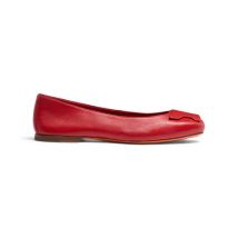 Santoni Ballerine En Cuir Rouge Pour Femme, Taille: 37