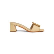 Santoni Sandale À Talon Mi-haut En Raphia Beige Pour Femme Naturel, Taille: 37