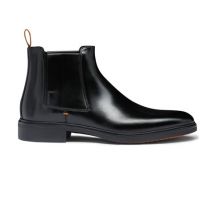 Santoni Bottine Easy En Cuir Noir Pour Homme, Taille: 41