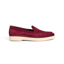 Santoni Mocassin En Daim Rouge Pour Femme, Taille: 39