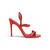 Santoni Sandale À Talon Haut En Cuir Rouge Pour Femme, Taille: 41