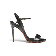 Santoni Sandale À Talon Haut En Cuir Noir Pour Femme, Taille: 37