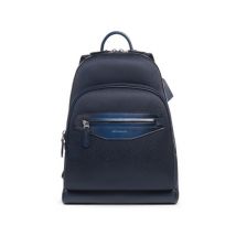 Santoni Sac À Dos En Cuir Et Nylon Bleu, Taille: Unique