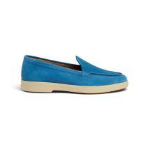 Santoni Mocassin En Daim Bleu Pour Femme Céleste, Taille: 37.5