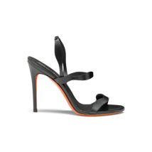 Santoni Sandale À Talon Haut En Cuir Noir Pour Femme, Taille: 39.5