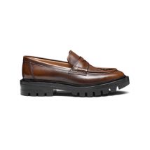 Santoni Mocassin Penny En Cuir Marron Pour Femme, Taille: 36.5
