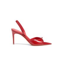 Santoni Sandale À Talon Haut En Cuir Verni Rouge Pour Femme, Taille: 35