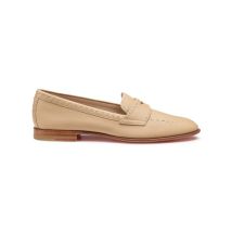 Santoni Women's Brown Leather Penny Loafer Light Brown, Size: 2.5