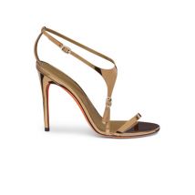 Santoni Sandale À Talon Haut En Matière Effet Miroir Or Pour Femme, Taille: 40