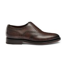 Santoni Richelieu Brogue En Cuir Patiné Marron Pour Homme Brun Foncé, Taglia: 46