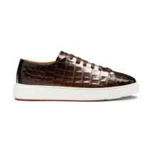 Santoni Sneaker En Alligator Brun Foncé Pour Homme, Taglia: 45.5