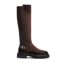 Santoni Botte En Daim Brun Foncé Pour Femme, Taille: 35.5