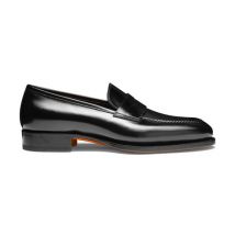 Santoni Mocassin Penny En Cuir Noir Pour Homme, Taglia: 39-39.5