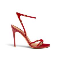 Santoni Sandale À Talon Haut En Cuir Verni Rouge Pour Femme, Taille: 39