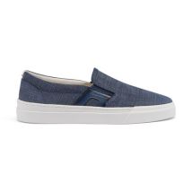 Santoni Sneaker À Enfiler En Daim Bleu Pour Homme, Taille: 45