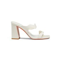 Santoni Sandale À Talon Haut En Cuir Blanc Pour Femme, Taille: 35