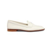 Santoni Mocassin Penny En Cuir Foulonné Blanc Pour Femme, Taille: 39.5
