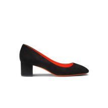 Santoni Escarpin À Talon Bas En Daim Noir Pour Femme, Taille: 39