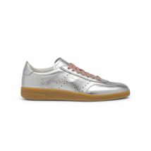 Santoni Sneaker Dbs Oly En Cuir Lamé Argenté Pour Femme, Taille: 41