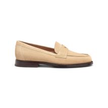 Santoni Mocassin En Daim Beige Pour Femme Naturel, Taille: 40.5