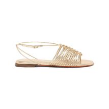 Santoni Sandale En Cuir Doré Pour Femme, Taille: 36