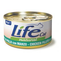 Life Cat Pollo e Manzo 85g umido gatto Formato 24 x 85g