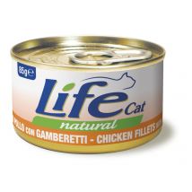 Life Cat Pollo e Gamberetti 85g umido gatto Formato 85 g