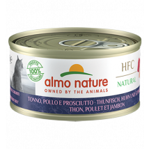Almo Nature HFC Natural Tonno, Pollo e Prosciutto 70g umido gatto
