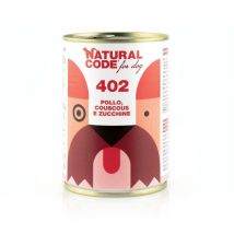 Natural Code 402 Pollo, Cousous e Zucchini 400g umido cane