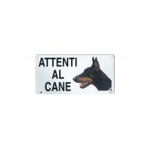 Record Targa in metallo Attenti al cane con Immagine Cane