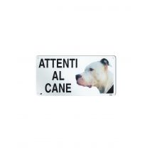 Record Targa in metallo Attenti al cane con Immagine Cane