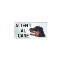 Record Targa in metallo Attenti al cane con Immagine Cane