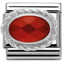 Nomination Red Agath Stone In Silver